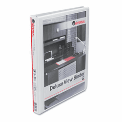 UNV20702 Deluxe Round Ring Vinyl View Binder, 1/2" Capacity, White By UNIVERSAL OFFICE PRODUCTS