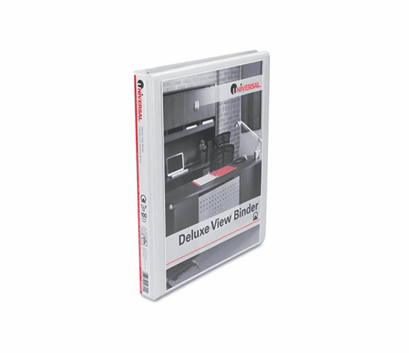 UNV20702 Deluxe Round Ring Vinyl View Binder, 1/2" Capacity, White By UNIVERSAL OFFICE PRODUCTS