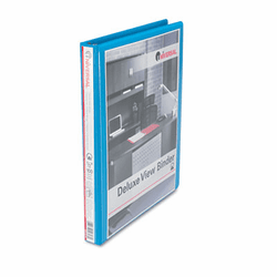 UNV20703 Deluxe Round Ring Vinyl View Binder, 1/2" Capacity, Light Blue By UNIVERSAL OFFICE PRODUCTS
