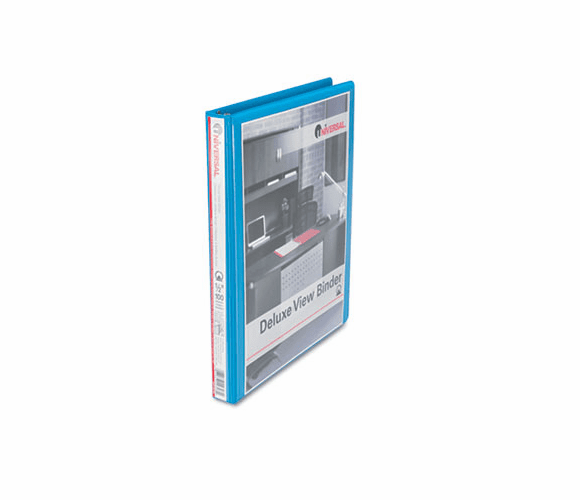UNV20703 Deluxe Round Ring Vinyl View Binder, 1/2" Capacity, Light Blue By UNIVERSAL OFFICE PRODUCTS