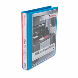 UNV20713 Deluxe Round Ring Vinyl View Binder, 1" Capacity, Light Blue By UNIVERSAL OFFICE PRODUCTS