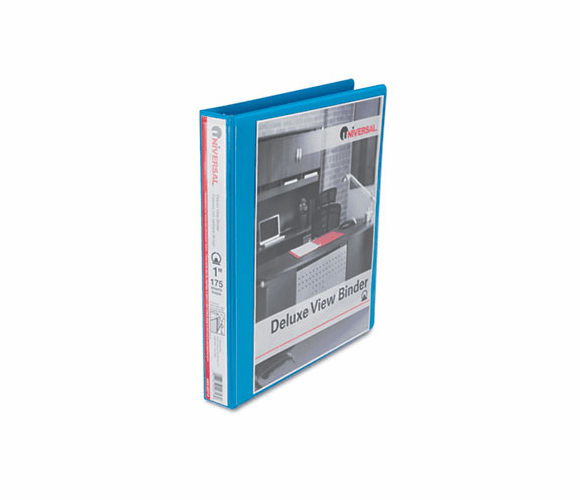 UNV20713 Deluxe Round Ring Vinyl View Binder, 1" Capacity, Light Blue By UNIVERSAL OFFICE PRODUCTS