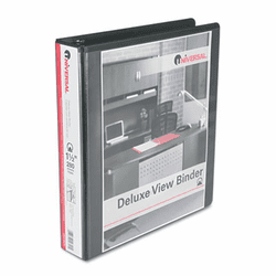 UNV20721 Deluxe Round Ring Vinyl View Binder, 1-1/2" Capacity, Black By UNIVERSAL OFFICE PRODUCTS