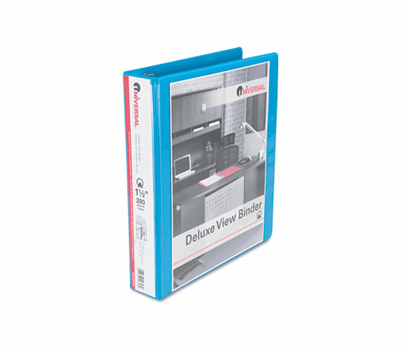 UNV20723 Deluxe Round Ring Vinyl View Binder, 1-1/2" Capacity, Light Blue By UNIVERSAL OFFICE PRODUCTS