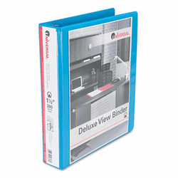 UNV20723 Deluxe Round Ring Vinyl View Binder, 1-1/2" Capacity, Light Blue By UNIVERSAL OFFICE PRODUCTS