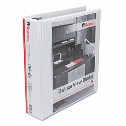 UNV20732 Deluxe Round Ring Vinyl View Binder, 2" Capacity, White By UNIVERSAL OFFICE PRODUCTS