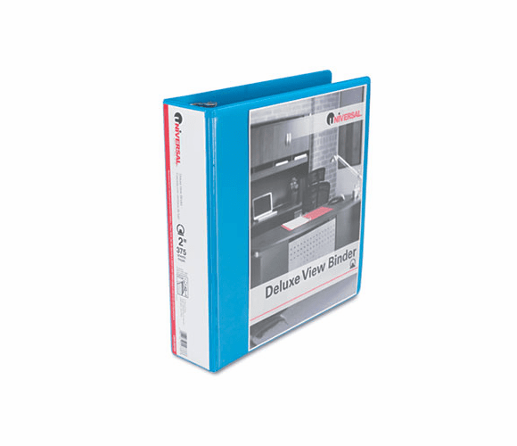 UNV20733 Deluxe Round Ring Vinyl View Binder, 2" Capacity, Light Blue By UNIVERSAL OFFICE PRODUCTS