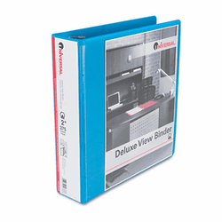UNV20733 Deluxe Round Ring Vinyl View Binder, 2" Capacity, Light Blue By UNIVERSAL OFFICE PRODUCTS