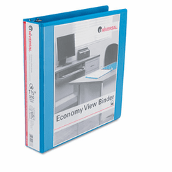 UNV20737 Economy D-Ring Vinyl View Binder, 1-1/2" Capacity, Light Blue By UNIVERSAL OFFICE PRODUCTS