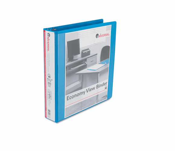 UNV20737 Economy D-Ring Vinyl View Binder, 1-1/2" Capacity, Light Blue By UNIVERSAL OFFICE PRODUCTS