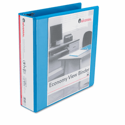 UNV20738 Economy D-Ring Vinyl View Binder, 2" Capacity, Light Blue By UNIVERSAL OFFICE PRODUCTS