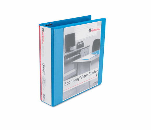 UNV20738 Economy D-Ring Vinyl View Binder, 2" Capacity, Light Blue By UNIVERSAL OFFICE PRODUCTS