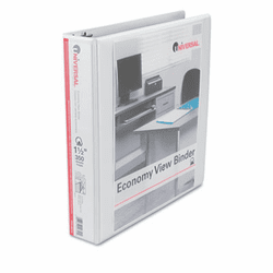 UNV20744 Economy D-Ring Vinyl View Binder, 1-1/2" Capacity, White By UNIVERSAL OFFICE PRODUCTS