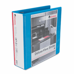 UNV20753 Deluxe Round Ring Vinyl View Binder, 3" Capacity, Light Blue By UNIVERSAL OFFICE PRODUCTS