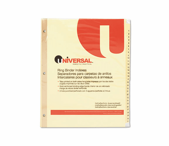 UNV20813 Preprinted Plastic-Coated Tab Dividers, 31 Numbered Tabs, Letter, Buff, 31/Set By UNIVERSAL OFFICE PRODUCTS