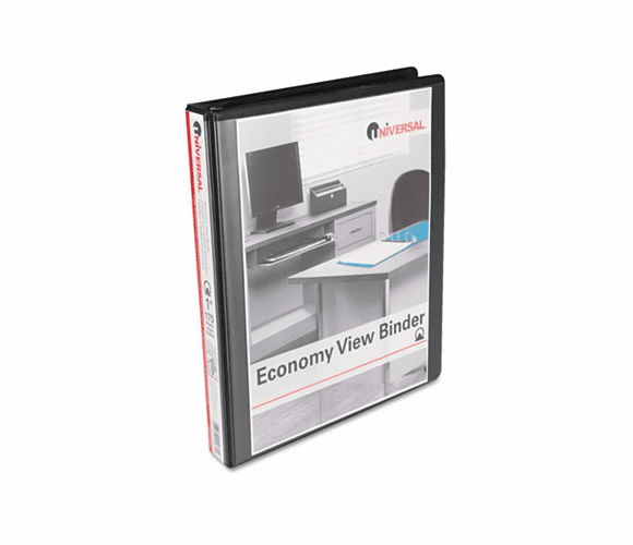 UNV20961 Round Ring Economy Vinyl View Binder, 1" Capacity, Black By UNIVERSAL OFFICE PRODUCTS
