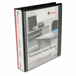 UNV20971 Round Ring Economy Vinyl View Binder, 1-1/2" Capacity, Black By UNIVERSAL OFFICE PRODUCTS