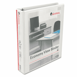 UNV20972 Round Ring Economy Vinyl View Binder, 1-1/2" Capacity, White By UNIVERSAL OFFICE PRODUCTS