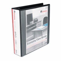 UNV20981 Round Ring Economy Vinyl View Binder, 2" Capacity, Black By UNIVERSAL OFFICE PRODUCTS