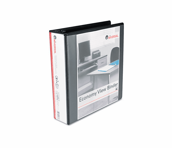UNV20981 Round Ring Economy Vinyl View Binder, 2" Capacity, Black By UNIVERSAL OFFICE PRODUCTS
