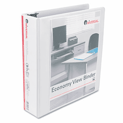 UNV20982 Round Ring Economy Vinyl View Binder, 2" Capacity, White By UNIVERSAL OFFICE PRODUCTS