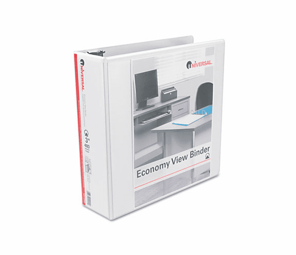 UNV20992 Round Ring Economy Vinyl View Binder, 3" Capacity, White By UNIVERSAL OFFICE PRODUCTS