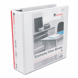 UNV20992 Round Ring Economy Vinyl View Binder, 3" Capacity, White By UNIVERSAL OFFICE PRODUCTS
