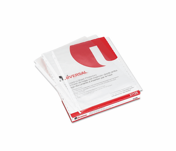 UNV21126 Top-Load Poly Sheet Protectors, Std Gauge, Nonglare, Clear, 50/Box By UNIVERSAL OFFICE PRODUCTS
