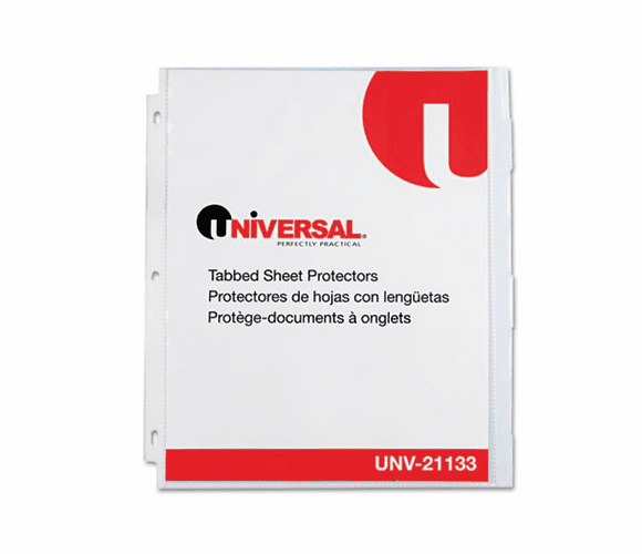UNV21133 Heavy Weight Sheet Protector with Index Tabs, Nonglare, Clear, 8-Tab, 8/Pk By UNIVERSAL OFFICE PRODUCTS