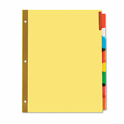 UNV21876 Extended Insert Indexes Assorted Color 8-Tab, Letter, Buff, 6 Sets/Box By UNIVERSAL OFFICE PRODUCTS