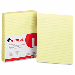 UNV22000 Glue Top Writing Pads, Wide Rule, Letter, Canary, 50-Sheet Pads/Pack, Dozen By UNIVERSAL OFFICE PRODUCTS