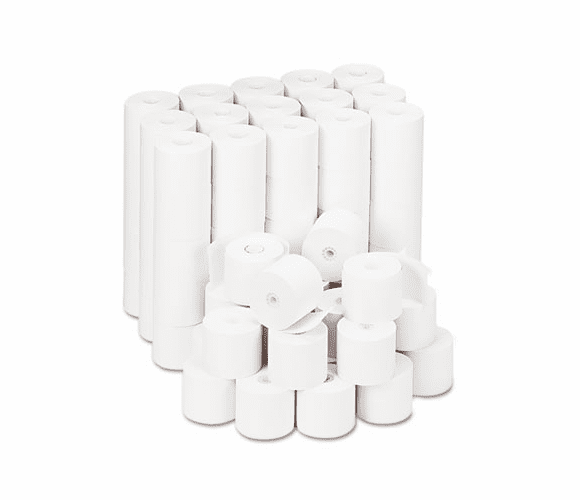 UNV22200 Adding Machine/Calculator Roll, 16 lb, 1/2" Core, 2-1/4" x 165 ft, White, 100/CT By UNIVERSAL OFFICE PRODUCTS