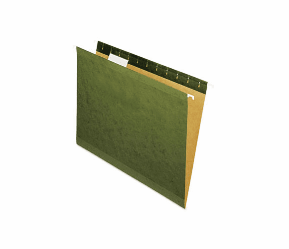 UNV24115 Reinforced Recycled Hanging Folder, 1/5 Cut, Letter, Standard Green, 25/Box By UNIVERSAL OFFICE PRODUCTS