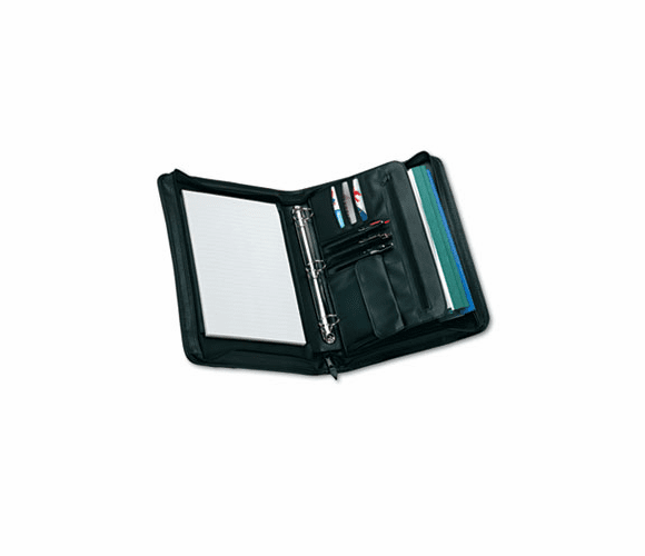 UNV25650 Zip-Around Padfolio, Vinyl, 14-1/2 x 2-3/4 x 11-1/2, Black By UNIVERSAL OFFICE PRODUCTS