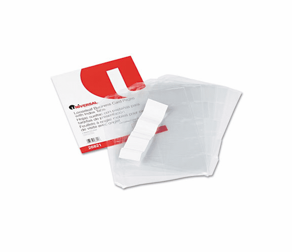 UNV26821 Business Card 3-Ring Binder Pages, 20 2 x 3 1/2 Cards/Page, 5 Pages/Pack By UNIVERSAL OFFICE PRODUCTS