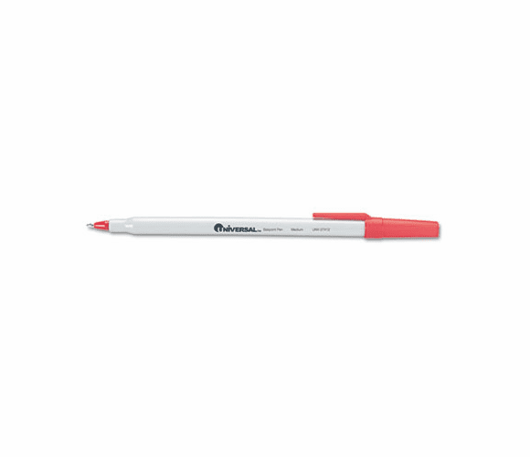 UNV27412 Economy Ballpoint Stick Oil-Based Pen, Red Ink, Medium, Dozen By UNIVERSAL OFFICE PRODUCTS