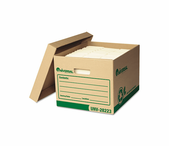 UNV28223 Recycled Record Storage Box, Letter/Legal, 12 x 15 x 10, Kraft, 12/Carton By UNIVERSAL OFFICE PRODUCTS