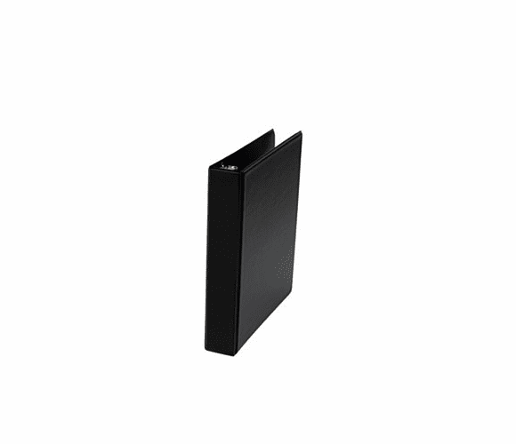 UNV30404 Round Ring Mini Reference Binder With Label Holder, 1" Capacity, Black By UNIVERSAL OFFICE PRODUCTS