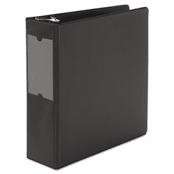 UNV30405 Round Ring Mini Reference Binder With Label Holder, 2" Capacity, Black By UNIVERSAL OFFICE PRODUCTS