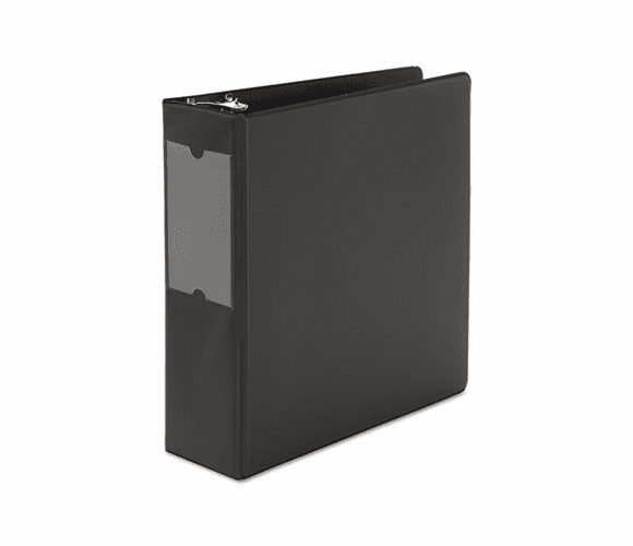 UNV30405 Round Ring Mini Reference Binder With Label Holder, 2" Capacity, Black By UNIVERSAL OFFICE PRODUCTS