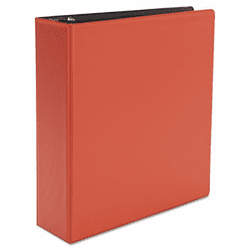 UNV30409 Suede Finish Vinyl Round Ring Binder, 3" Capacity, Red By UNIVERSAL OFFICE PRODUCTS