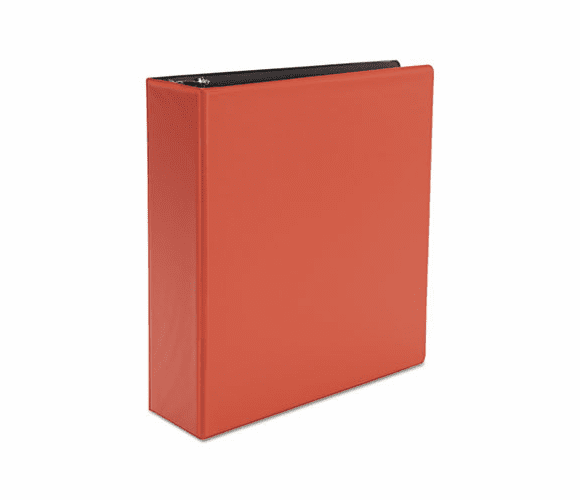UNV30409 Suede Finish Vinyl Round Ring Binder, 3" Capacity, Red By UNIVERSAL OFFICE PRODUCTS
