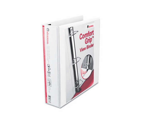 UNV30732 Comfort Grip Deluxe Plus D-Ring View Binder, 2" Capacity, 8-1/2 x 11, White By UNIVERSAL OFFICE PRODUCTS