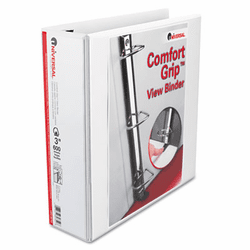 UNV30752 Comfort Grip Deluxe Plus D-Ring View Binder, 3" Capacity, 8-1/2 x 11, White By UNIVERSAL OFFICE PRODUCTS