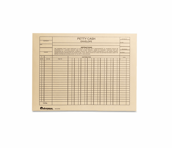 UNV30760 Petty Cash Envelope, 9 x 11-1/2, 100/Box By UNIVERSAL OFFICE PRODUCTS