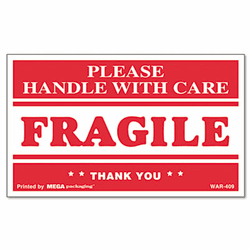 UNV308383 "Fragile Handle with Care" Self-Adhesive Shipping Labels, 3 x 5, 500/Roll By UNIVERSAL OFFICE PRODUCTS