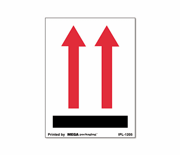 UNV312483 Red Arrows Self-Adhesive Shipping Labels, 3 x 4, 500/Roll By UNIVERSAL OFFICE PRODUCTS