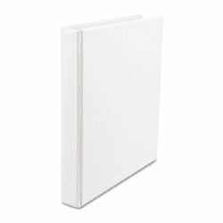 UNV31404CT Suede Finish Vinyl Round Ring Binder, 1" Capacity, White, 12/Carton By UNIVERSAL OFFICE PRODUCTS