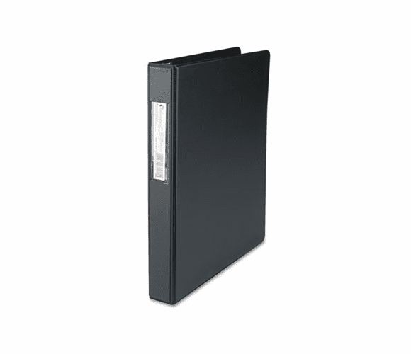 UNV31411 Suede Finish Vinyl Round Ring Binder With Label Holder, 1" Capacity, Black By UNIVERSAL OFFICE PRODUCTS