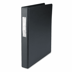 UNV31411 Suede Finish Vinyl Round Ring Binder With Label Holder, 1" Capacity, Black By UNIVERSAL OFFICE PRODUCTS